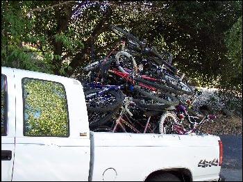 Another truckload of donated bicycles.