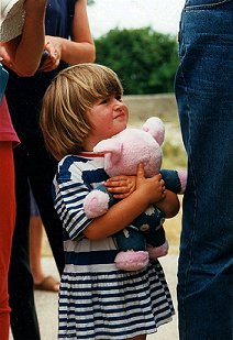 Girl with new teddy bear!