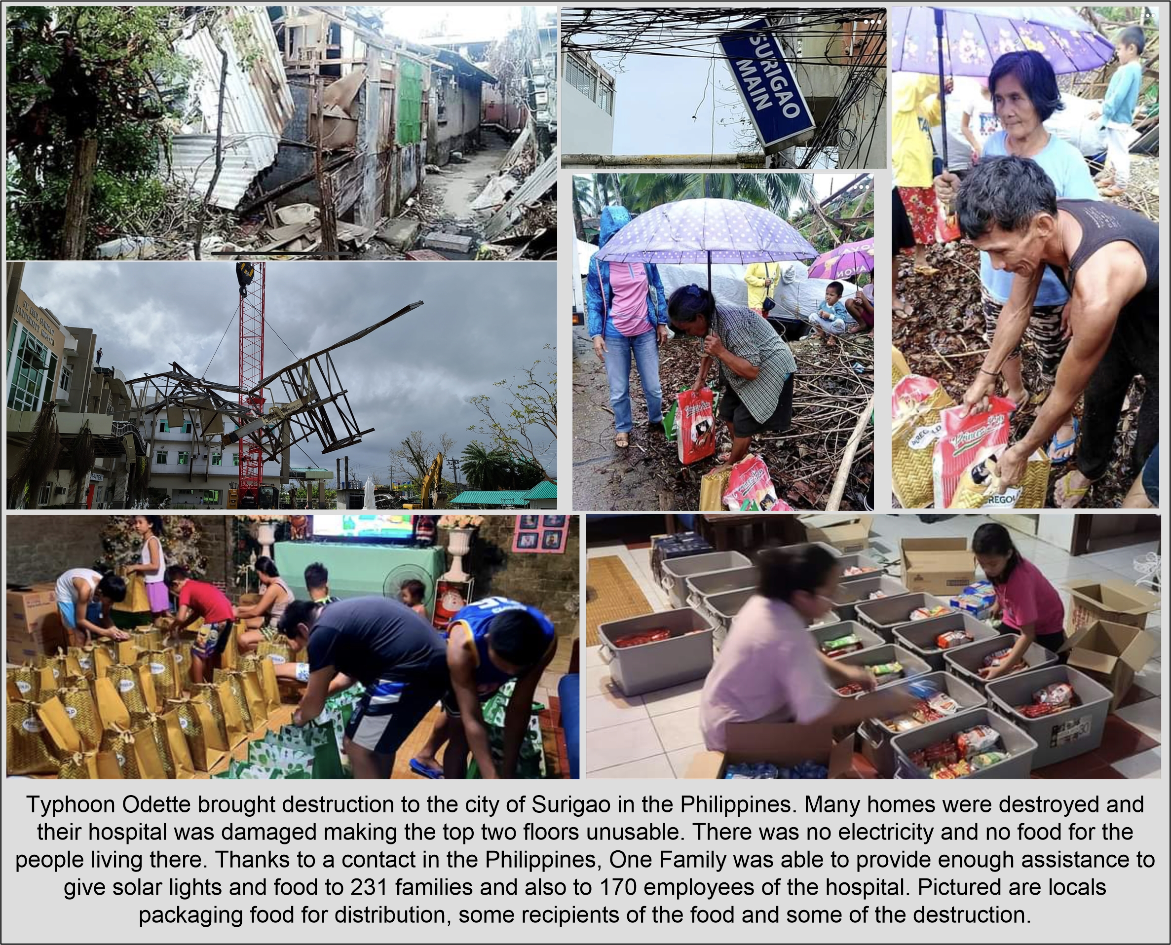 Assistance sent to help people suffering from the super typhoon Odell